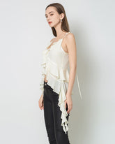 Camisole Slim-Fit Irrégulière de Style Français